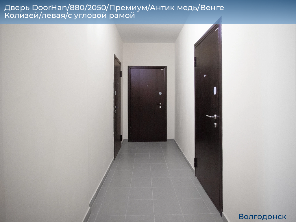 Дверь DoorHan/880/2050/Премиум/Антик медь/Венге Колизей/левая/с угловой рамой, volgodonsk.doorhan.ru