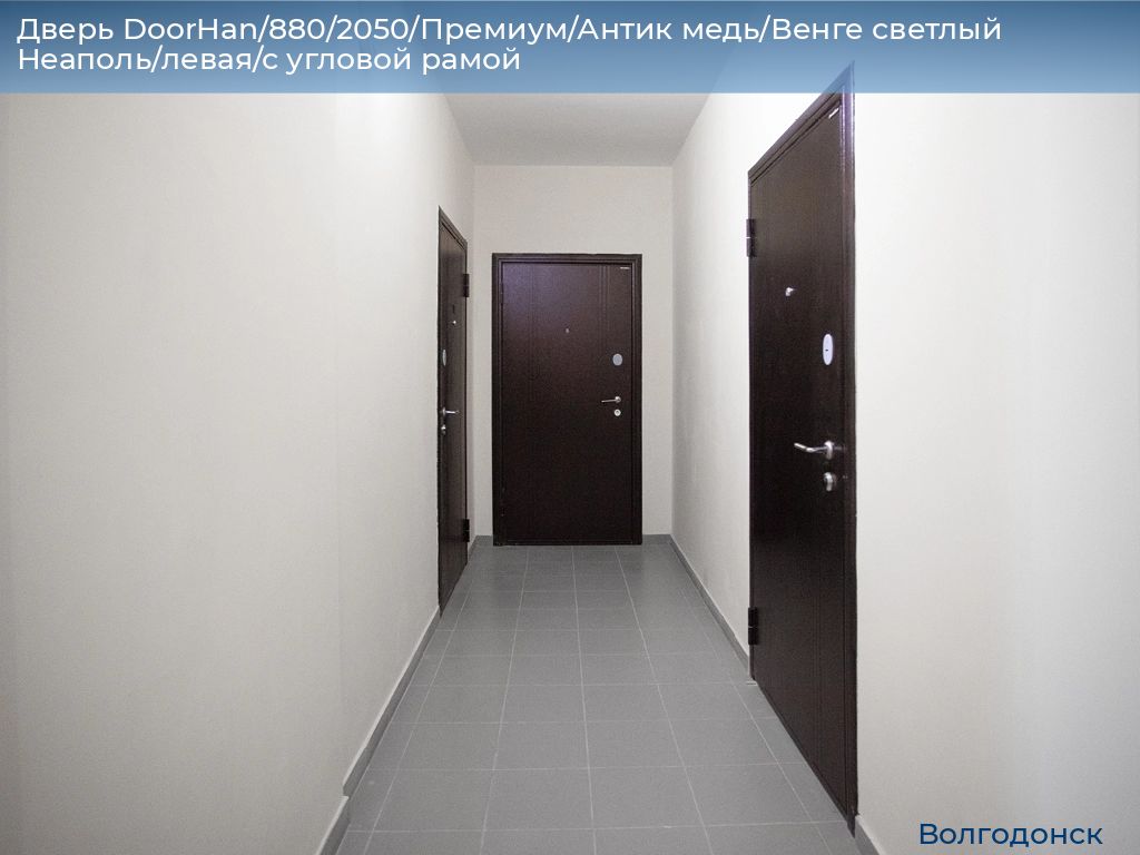 Дверь DoorHan/880/2050/Премиум/Антик медь/Венге светлый Неаполь/левая/с угловой рамой, volgodonsk.doorhan.ru