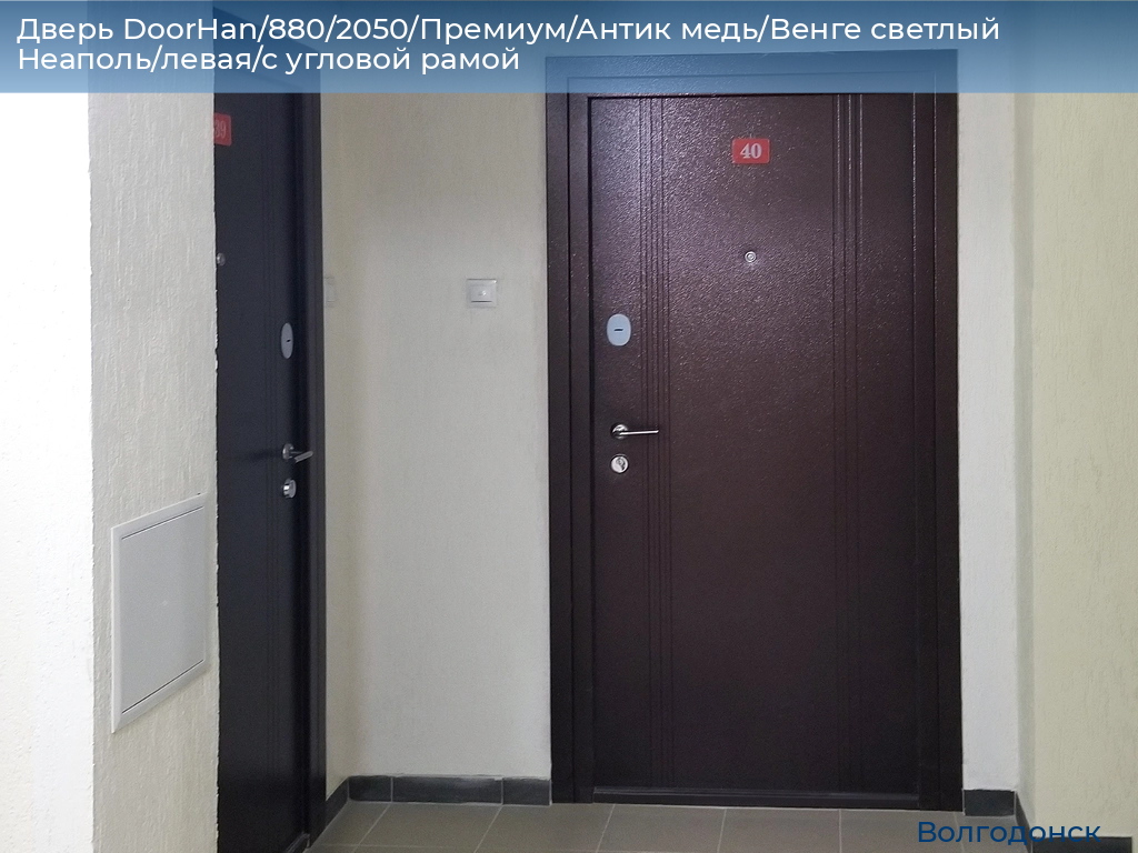 Дверь DoorHan/880/2050/Премиум/Антик медь/Венге светлый Неаполь/левая/с угловой рамой, volgodonsk.doorhan.ru