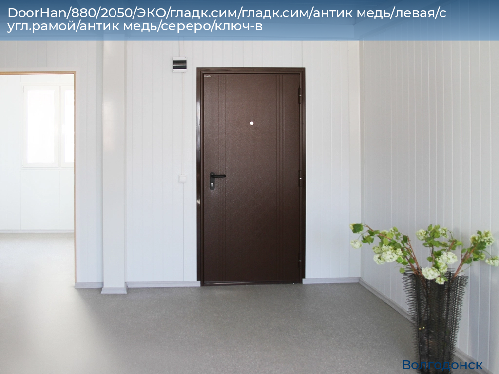 DoorHan/880/2050/ЭКО/гладк.сим/гладк.сим/антик медь/левая/с угл.рамой/антик медь/сереро/ключ-в, volgodonsk.doorhan.ru