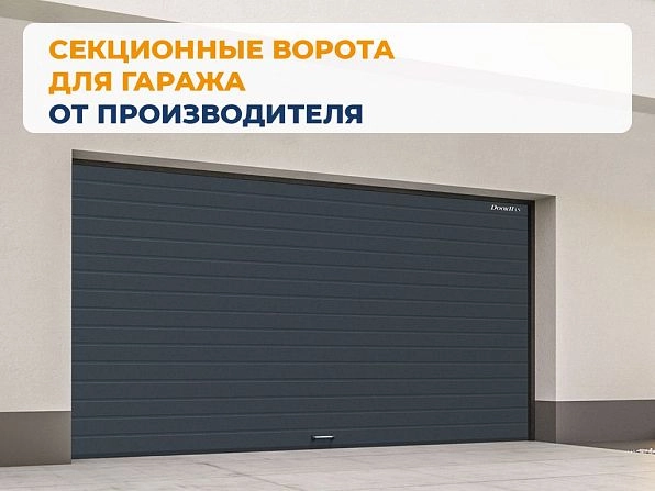 Cекционные ворота 2700х2550 мм антрацитовые DoorHan RSD02, volgodonsk.doorhan.ru